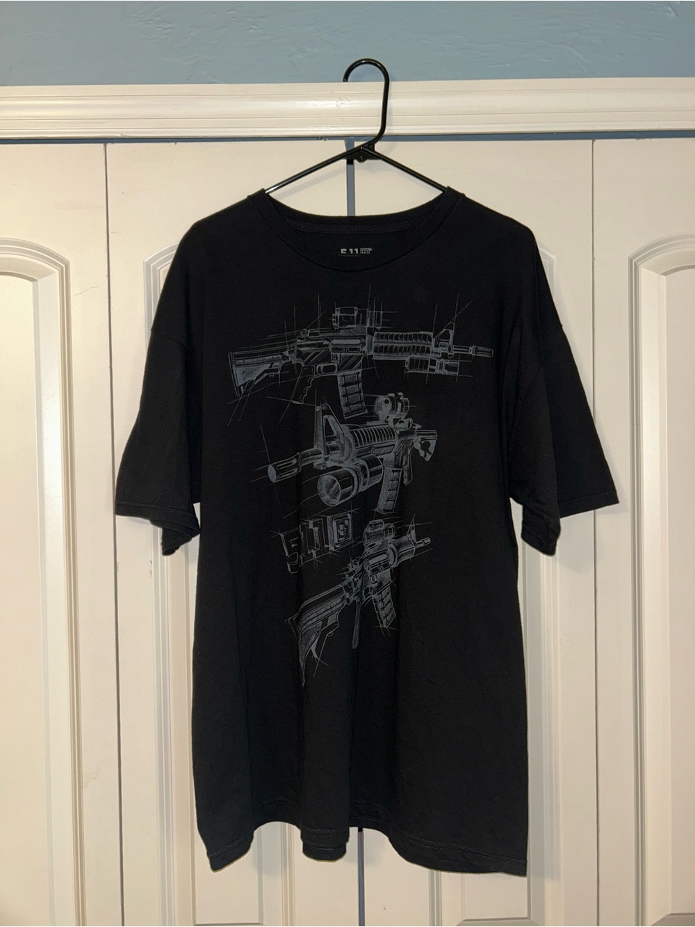 5.11 Tactical Black Short-Sleeve Tee with Technical Rifle Graphic
